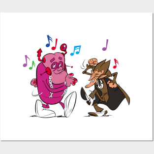 Franken Berry & Count Chocula dancing Posters and Art